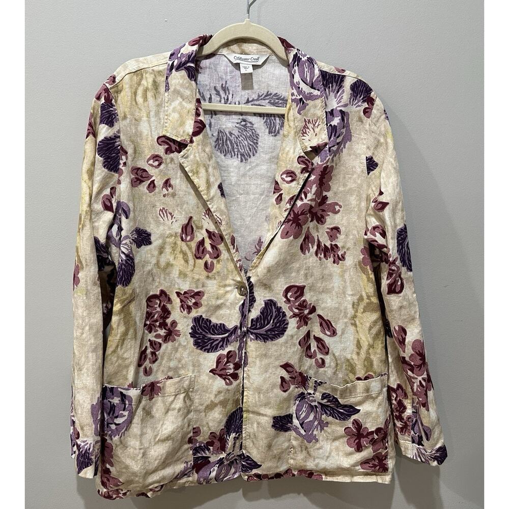 Coldwater Creekโ Women's Floral Print Jacket Blazer Size Large Multicolor NWOT